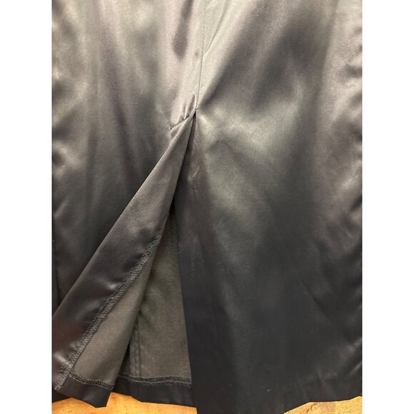 Hennes Black Sleeveless Satin Midi Sheath Dress Womens Size 6 - Picture 3 of 6